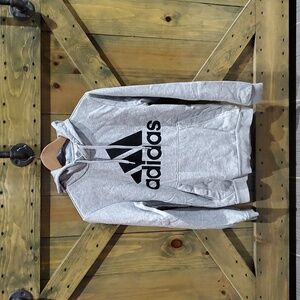 Adidas Gray Hoodie Sweatshirt Handwarmer